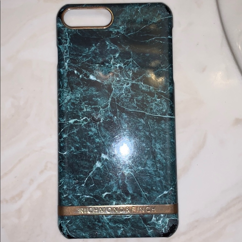 Marble green and gold iPhone 7 Plus phone case
